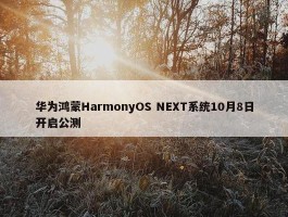 华为鸿蒙HarmonyOS NEXT系统10月8日开启公测