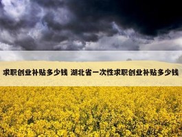 求职创业补贴多少钱 湖北省一次性求职创业补贴多少钱