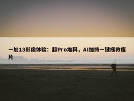 一加13影像体验：超Pro堆料，AI加持一键拯救废片