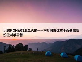 小鹏MONA03怎么火的——不打同价位对手而是做高价位对手平替