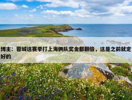 博主：蓉城这赛季打上海俩队奖金都翻倍，这是之前就定好的