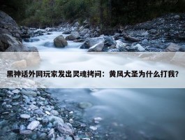 黑神话外网玩家发出灵魂拷问：黄风大圣为什么打我？