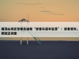 雁荡山景区管委会通报“游客从缆车坠落”：游客受伤，原因正调查