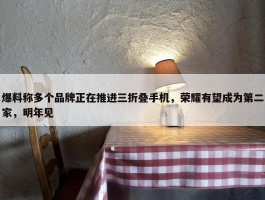 爆料称多个品牌正在推进三折叠手机，荣耀有望成为第二家，明年见