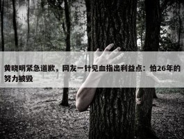 黄晓明紧急道歉，网友一针见血指出利益点：怕26年的努力被毁