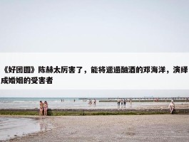 《好团圆》陈赫太厉害了，能将邋遢酗酒的邓海洋，演绎成婚姻的受害者