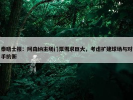 泰晤士报：阿森纳主场门票需求巨大，考虑扩建球场与对手抗衡