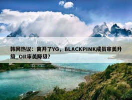 韩网热议：离开了YG，BLACKPINK成员审美升级_OR审美降级？