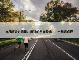 9月新势力销量：疯狂的不光股市  _ 一句话点评