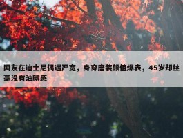 网友在迪士尼偶遇严宽，身穿唐装颜值爆表，45岁却丝毫没有油腻感