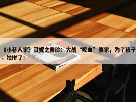 《小巷人家》闫妮之黄玲：大战“吸血”婆家，为了孩子，她拼了！