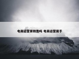 电商运营算销售吗 电商运营属于