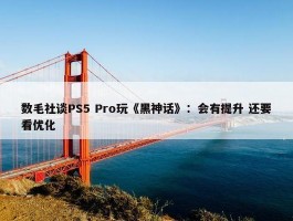 数毛社谈PS5 Pro玩《黑神话》：会有提升 还要看优化