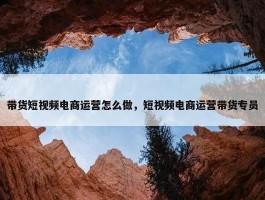 带货短视频电商运营怎么做，短视频电商运营带货专员