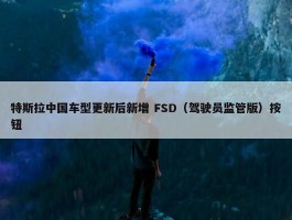 特斯拉中国车型更新后新增 FSD（驾驶员监管版）按钮