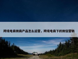 跨境电商微商产品怎么运营，跨境电商下的微信营销