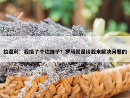 拉涅利：我接了个烂摊子？罗马就是请我来解决问题的