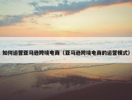 如何运营亚马逊跨境电商（亚马逊跨境电商的运营模式）