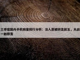 三季度国内手机销量排行分析：没人愿被挤出前五，大战一触即发