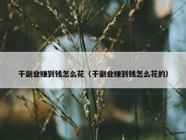 干副业赚到钱怎么花（干副业赚到钱怎么花的）