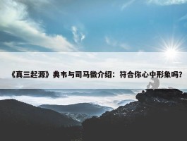 《真三起源》典韦与司马徽介绍：符合你心中形象吗？