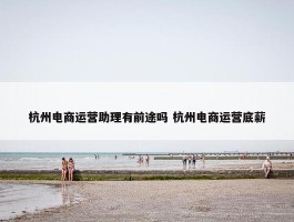 杭州电商运营助理有前途吗 杭州电商运营底薪