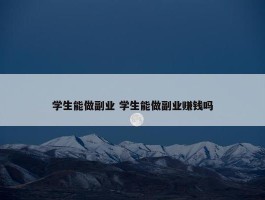 学生能做副业 学生能做副业赚钱吗