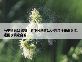 马宁抢镜18强赛！罚下阿联酋1人+判对手绝杀点球，遭围攻镇定自若