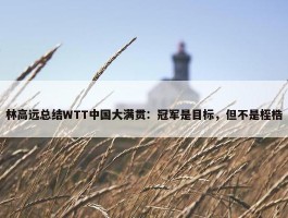 林高远总结WTT中国大满贯：冠军是目标，但不是桎梏