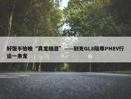 好饭不怕晚“真龙插混”——别克GL8陆尊PHEV行运一条龙