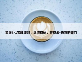 狼堡3-1客胜波鸿，温德双响，蒂亚戈-托马斯破门