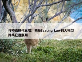 传神语联何恩培：依赖Scaling Law的大模型路线已遇瓶颈