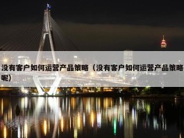 没有客户如何运营产品策略（没有客户如何运营产品策略呢）