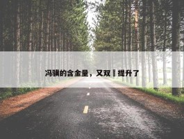 冯骥的含金量，又双叒提升了