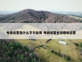 电商运营是什么字不能用 电商运营包括哪些运营