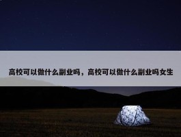 高校可以做什么副业吗，高校可以做什么副业吗女生