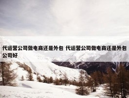 代运营公司做电商还是外包 代运营公司做电商还是外包公司好