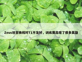 Zeus坦言换线对T1不友好，训练赛出现了很多英雄