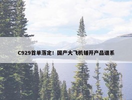 C929首单落定！国产大飞机铺开产品谱系