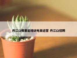 丹江口哪里能培训电商运营 丹江口招聘