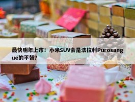 最快明年上市！小米SUV会是法拉利Purosangue的平替？