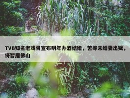 TVB知名老戏骨宣布明年办酒结婚，苦等未婚妻出狱，将暂居佛山