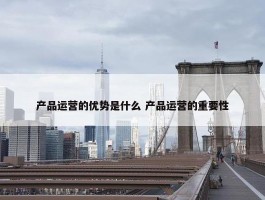 产品运营的优势是什么 产品运营的重要性