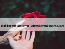 应聘电商运营该提问什么 应聘电商运营该提问什么问题