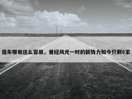 造车哪有这么容易，曾经风光一时的新势力如今只剩8家