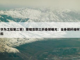 华为之后第二家！荣耀首款三折叠屏曝光：全身碳纤维材料