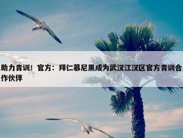 助力青训！官方：拜仁慕尼黑成为武汉江汉区官方青训合作伙伴