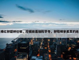 捧红郭碧婷任敏，挖掘田嘉瑞陈学冬，郭敬明审美真的绝