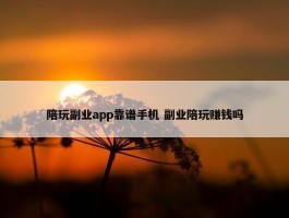 陪玩副业app靠谱手机 副业陪玩赚钱吗