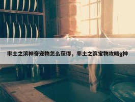 率土之滨神奇宠物怎么获得，率土之滨宝物攻略g神